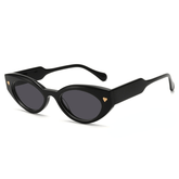 Retro Irregular Metal Heart Embellished Oval Sunglasses - Shah S. Sahota